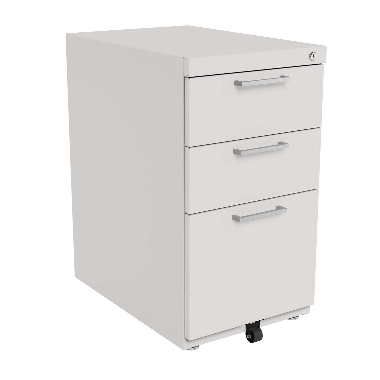 Safco Ready Free-Standing 3-Drawer File Cabinet, Letter Size, Lockable, 27.5H x 15W x 22.5D, Mist (REYPEDFS22BBFMIST6S)