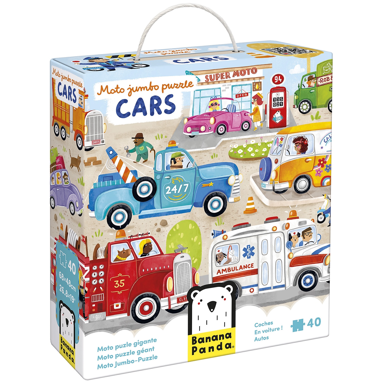 Banana Panda Moto Jumbo Cars 40-Piece Puzzle (BPN49347)
