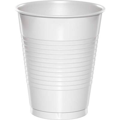 Creative Converting Touch of Color Plastic Cups, White, 240/Carton (28000081)