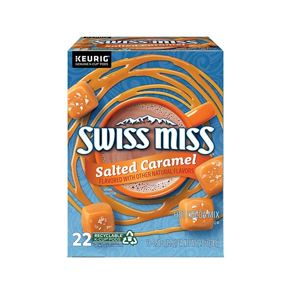 Swiss Miss Salted Caramel Hot Cocoa, Keurig K-Cup Pod, 22/Box (5000369264)