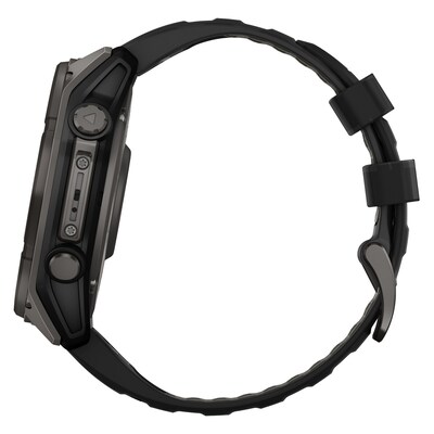 Garmin fenix 8 Multisport Sapphire Solar GPS Smartwatch, Carbon Gray & Black, 51mm (GRM0290710)