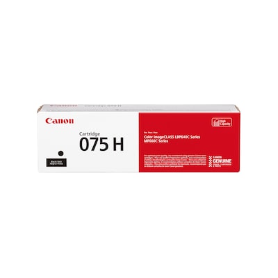 Canon 075 Black High Yield Toner Cartridge, Prints Up to 2,500 Pages (6369C001)