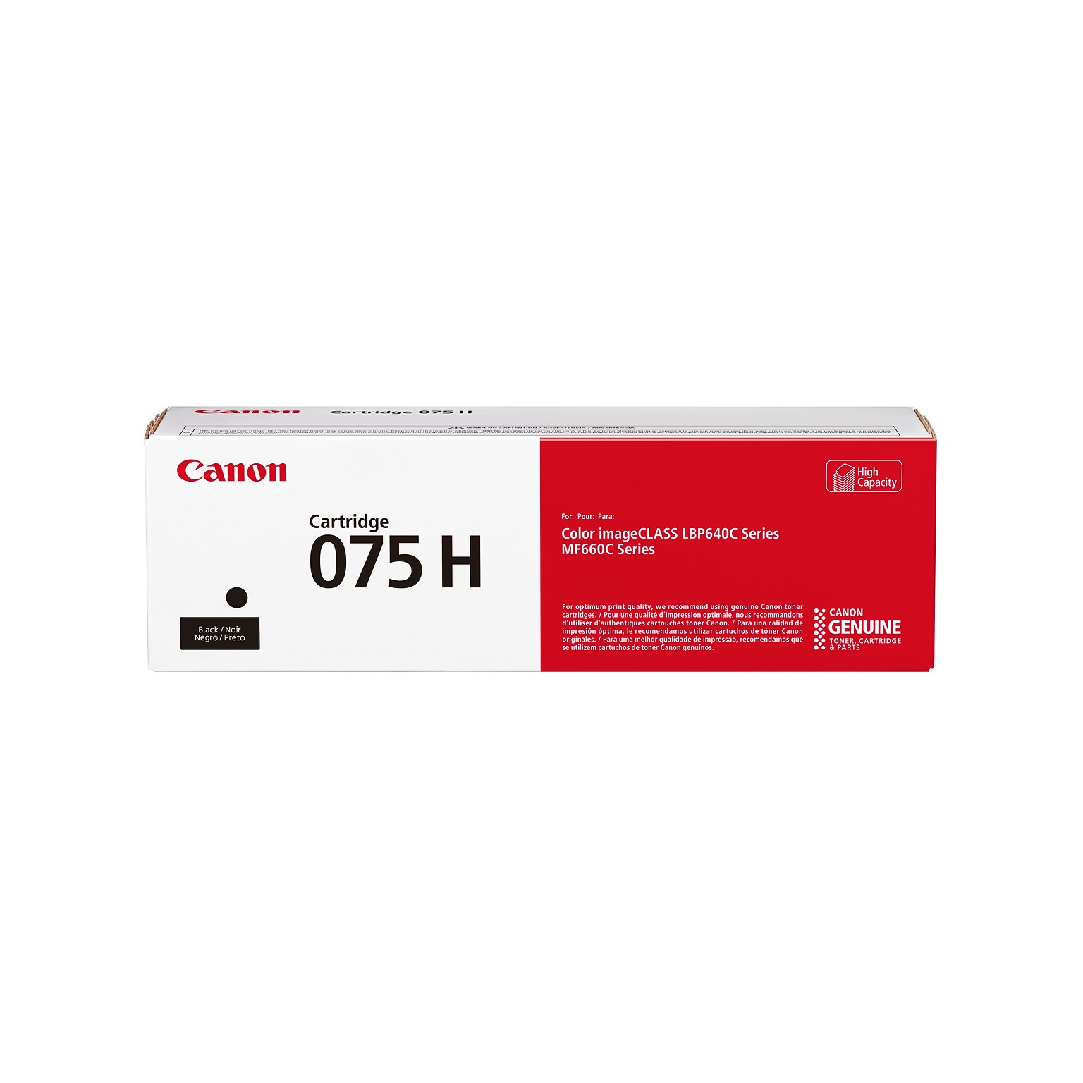 Canon 075 Black High Yield Toner Cartridge, Prints Up to 2,500 Pages (6369C001)
