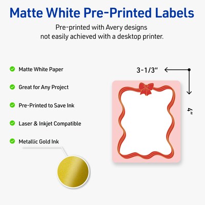 Avery Rectangle Multipurpose Labels, 4 x 3-1/3, White, 40/Pack (19479370573)