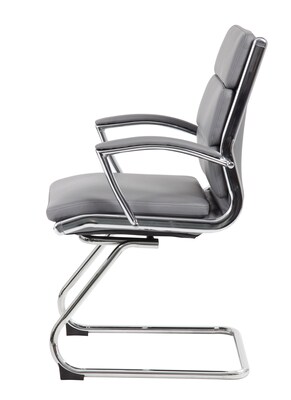 Boss CaressoftPlus Vinyl Guest Chair, Gray (B9479-GY)