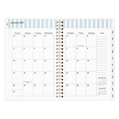 2027 Staples 5" x 8" Weekly & Monthly Planner, Ice Blue (ST63613-27)