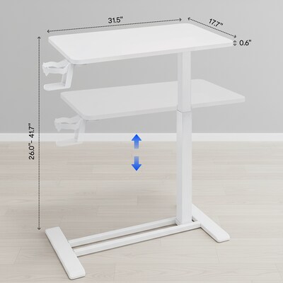 FlexiSpot H7 Overbed Table Mobile Laptop Cart, 31.5" x 17.7", White (H7W-3218)