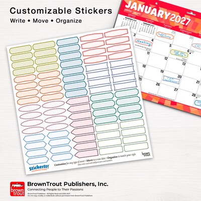 2027 BrownTrout Large Print 17" x 12" Monthly Desk Pad Calendar, Assorted Colors (9798330709298)