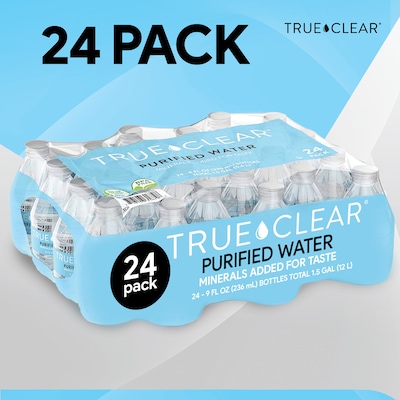 True Clear™ Purified Bottled Water, 8 fl oz. Bottles, 24/Carton (TC54595)