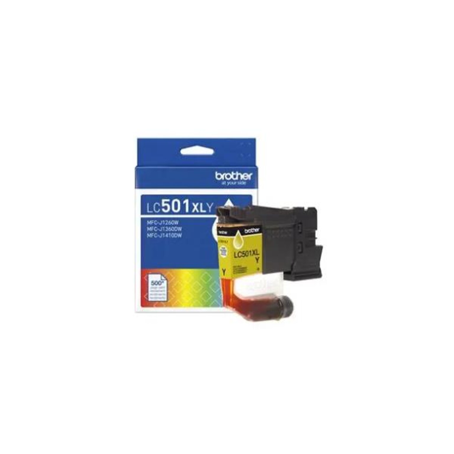 Brother LC501XL Yellow High Yield Ink Cartridge, Prints up to 500 Pages (LC501XLYS)