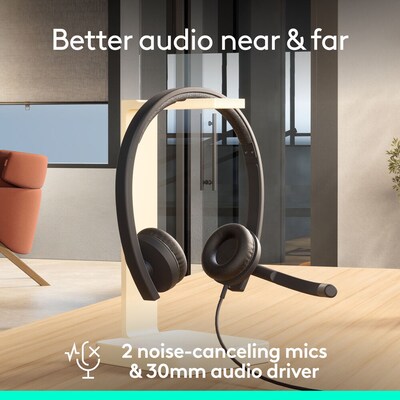 Logitech H570e USB-C Noise Canceling Stereo Over-the-head Headset, MT Certified (981-001429)