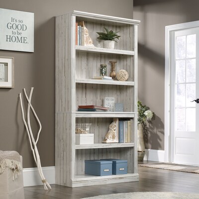 Sauder Select 70"H 5-Shelf Bookcase, White Plank (426423)