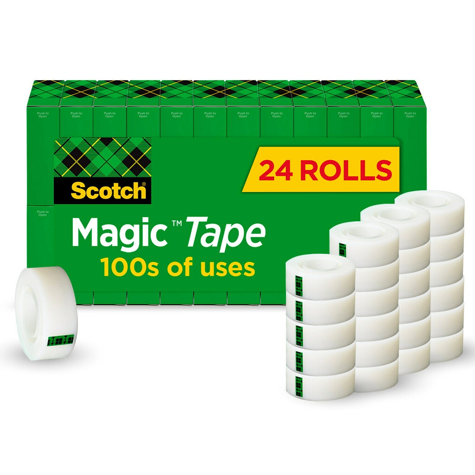 Scotch Magic Invisible Clear Tape Refill, 0.75 x 27.77 yds., 1 Core, Clear, 24 Rolls/Pack (810K24)