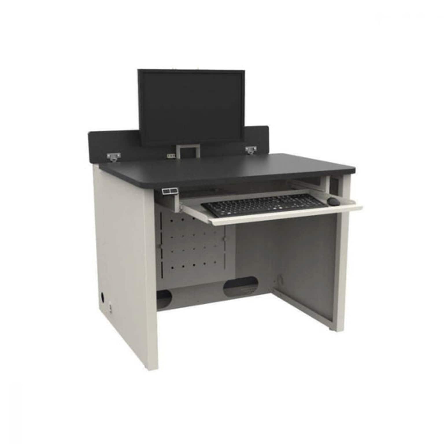 VersaDesk Elevation 36W Computer Desk, Black/White (ED3630-WB)