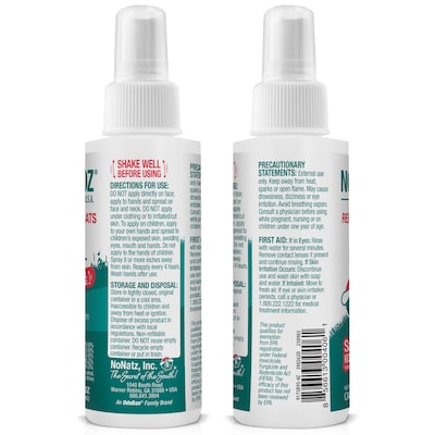 No Natz & No Mosquitoz Natural DEET-Free Insect Repellent Spray Gnats & Mosquitoes, Fresh & Woodsy Scent, 4oz, 8/Pack (BND04610)