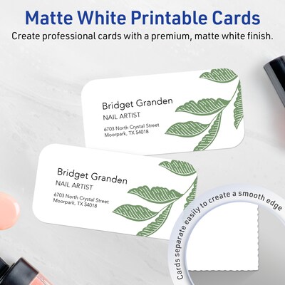Avery Business Cards, 1-3/4 x 3-1/2, Matte White, 80/Pack (95286)