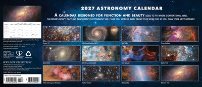 2027 Willow Creek Astronomy 15 x 6.5 Monthly Wall Calendar, Assorted Colors (64498)