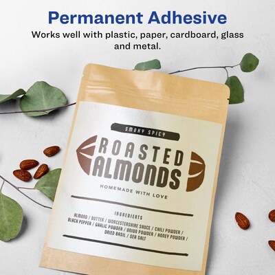 Avery Pearlized Ivory Square Multipurpose Labels, 8" x 8", Ivory, 10/Pack (94108)