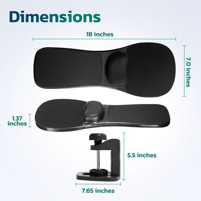 Purely 5920 Foam Non-Skid Arm Rest Mouse Pad, Black (PARE5920MP)