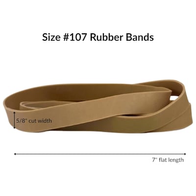 Alliance Sterling Multi-Purpose #107 Rubber Bands, 7" x 5/8", 50/Pack (25075)