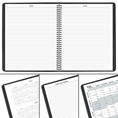 2027 AT-A-GLANCE 9" x 11" Monthly Planner, Faux Leather Cover, Black (70-270-05-27)
