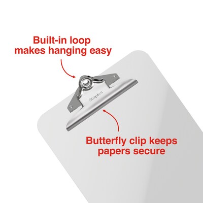 Staples Plastic Clipboard, Letter Size, Clear – Lightweight Transparent Clipboard
