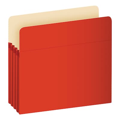 Pendaflex 10% Recycled Reinforced File Pocket, 3 1/2" Expansion, Letter Size, Red (1524ERED)