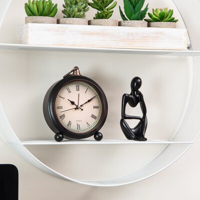 Mind Reader 2 Metal Circular Floating Shelves, 18" x 4" x 18", White (WALLCIR-WHT)