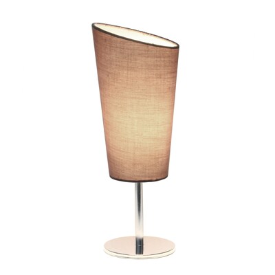 Creekwood Home Chrome Slanted 12.4 LED Table Lamp, Grey (CWT-1012-GY)