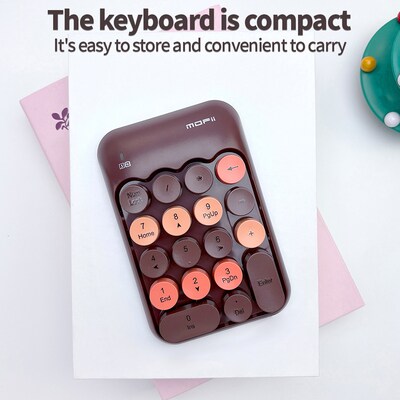 SaharaCase Retro Numeric Keypad Wireless Ergonomic Number Pad, Brown (KB43)