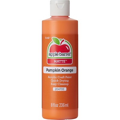 Apple Barrel Acrylic Paint Matte, 8oz., Pumpkin Orange, 6/Pack (APP20470E-6)
