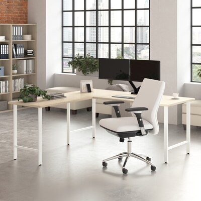 Bush Business Furniture Hustle 72W L Shaped Computer Desk with Metal Legs, Natural Elm (HUS001NE)