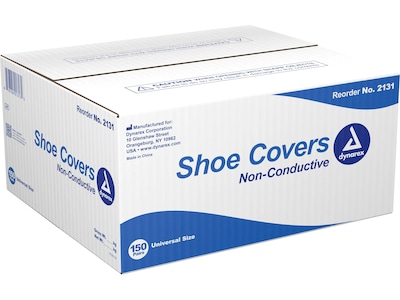 Dynarex Shoe Cover, One Size, Blue, 150 Pairs/Pack (2131)