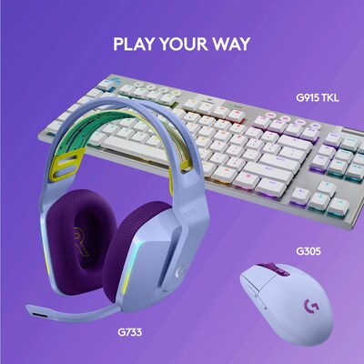 Logitech G Series G733 Wireless Over-the-Ear Gaming Headset, Lilac (981-000889)