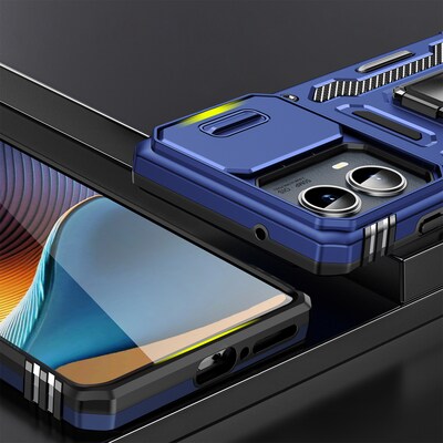 SaharaCase Raider Phone Case for Motorola Edge, Shock Absorbing, Midnight Blue (CP00619)