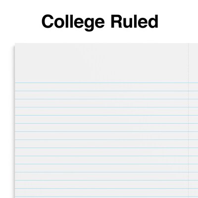 Staples Premium 3-Subject Notebook, 5.88" x 9.5", College Ruled, 138 Sheets, Blue (ST58352)