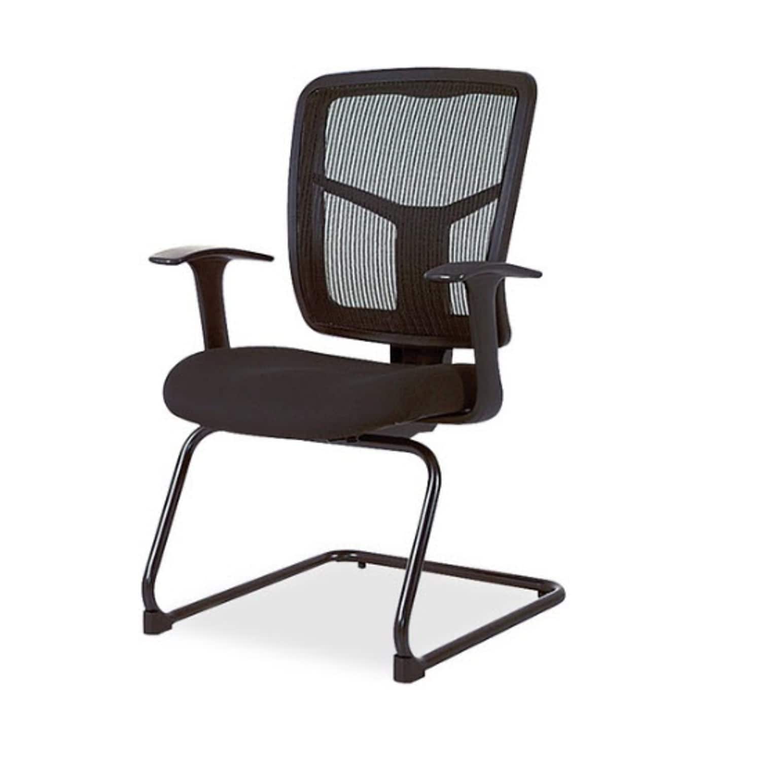Lorell ErgoMesh Series Mesh Back Guest Chair, 27W x 27.8D x 41H, Black (LLR86202)