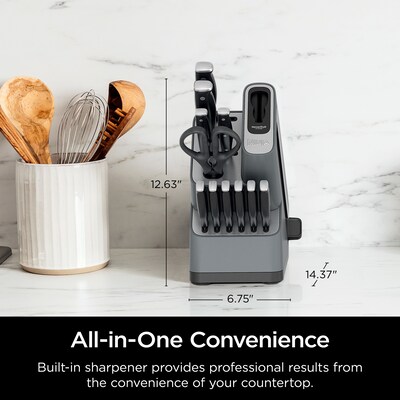 Ninja Foodi NeverDull Essential K12012 Knife Set with Built-in Sharpener, 12 Pieces (K12012)