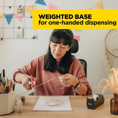 Scotch Desktop Dispenser, 6.25" x 2.7", 1"Core, Black (MMMC38BK)