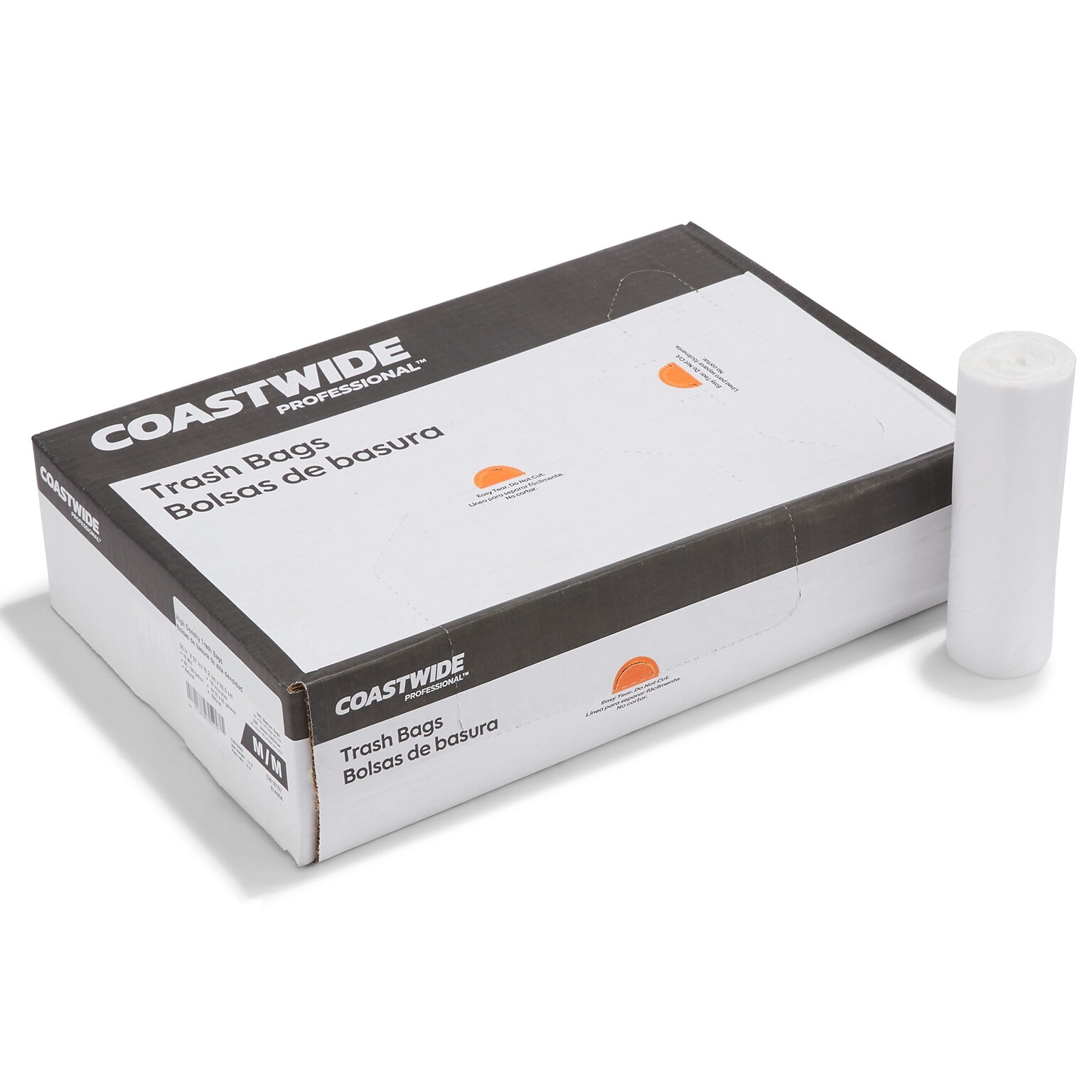 Coastwide Professional™ 20-30 Gallon Trash Bag, 30 x 37, High Density, 10 mic, Natural, 500 Bags/Box (CW18197)