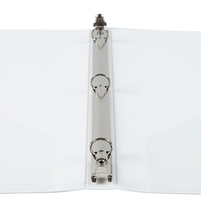 JAM Paper 1/2" 3-Ring Flexible Poly Binder, White (PB75237WH)