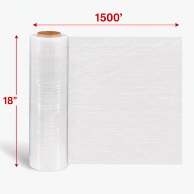 Quill Brand® 18" x 1500' 79 Gauge Blown Stretch Wrap, Clear, 4/Carton (CW58527)