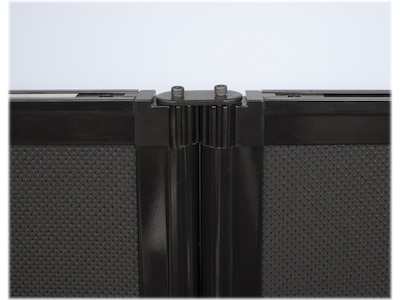 Versare The Room Divider 360 Freestanding Folding Portable Partition, 82"H x 168"W, Black Fabric (1182502)