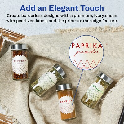 Avery Pearlized Ivory Burst Multipurpose Labels, 1, Ivory, 480/Pack (94606)