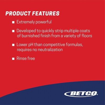 Betco Extreme Floor Stripper, Lemon Scent, 5 Gal. (184B500)