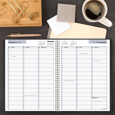 2027 AT-A-GLANCE DayMinder 8" x 11" Weekly Appointment Book, Faux Leather Cover, Black (G520-00-27)