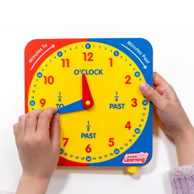 Junior Learning What's the Time" Geared Clock, Multicolored (JRL718)