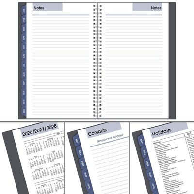 2027 AT-A-GLANCE DayMinder 5" x 8" Weekly & Monthly Planner, Plastic Cover, Gray (GC200-07-27)