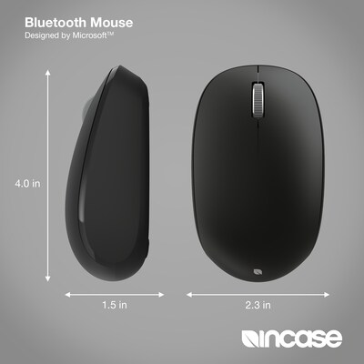 Incase Designed by Microsoft Bluetooth Wireless Ambidextrous Optical Mouse, Black (RJN-00001)