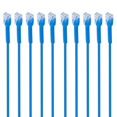 Intellinet Network Solutions 7ft CAT-6 Ethernet Cable, 23 AWG, Blue, 10/Pack (ICI745260)